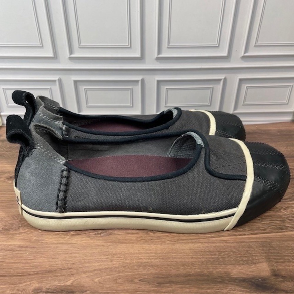 Sorel Sentry Womens Slip On Canvas Rubber Toe Canvas Gray Duck Shoes Flats 6.5 - Picture 6 of 9